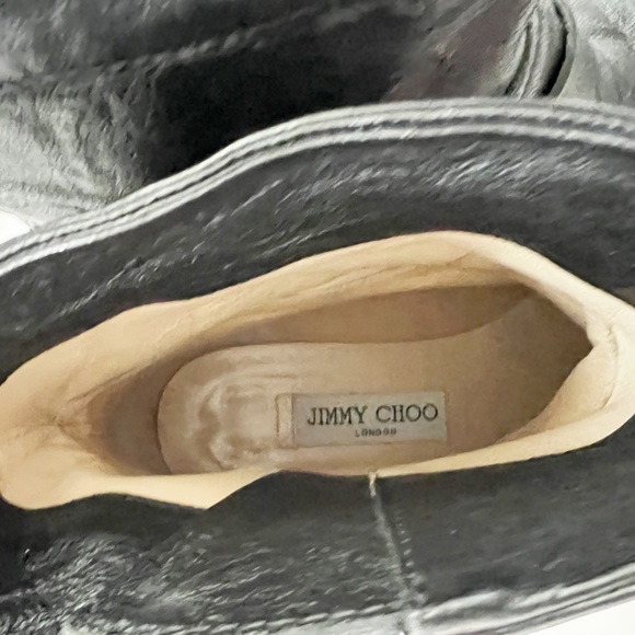 JIMMY CHOO Black Leather with Buckles Youth Biker Boots 38 - Picture 6 of 13